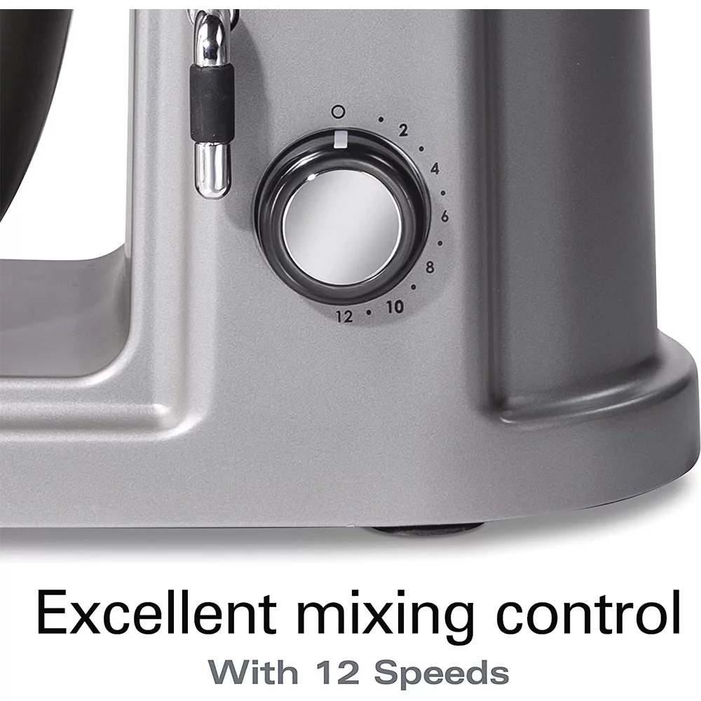 Hamilton Beach 63240 Professional Stand Mixer, 5 Quart, Specialty Attachment Hub - Grey Bundle with Deco Essentials Mechanical 60 Minute Kitchen Timer