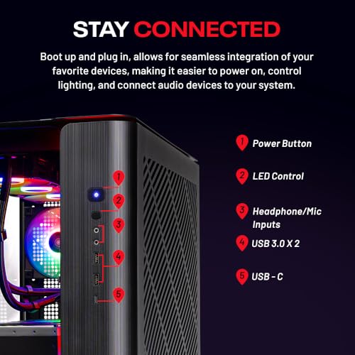 Skytech King 95 Gaming PC Desktop, Ryzen 7 9700X 3.8 GHz (5.5GHz Turbo Boost), NVIDIA RTX 5070 12GB GDDR7, 1TB Gen4 SSD, 32GB DDR5 RAM 6000 RGB