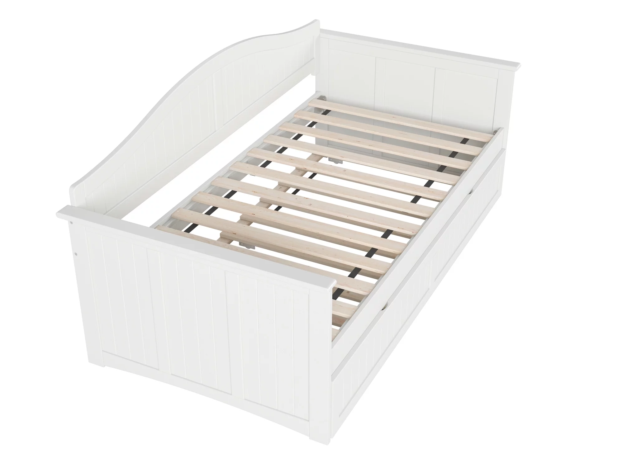 AFI Nantucket Wood Twin Size Daybed Frame with Twin Trundle White