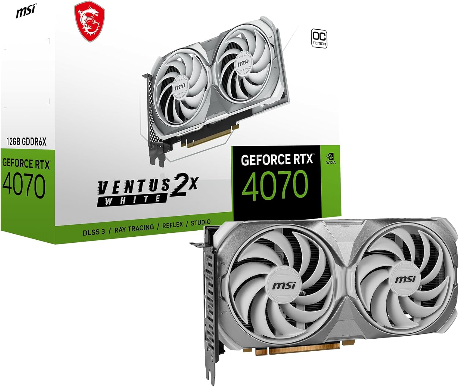 MSI Gaming GeForce RTX 4070 12GB GDRR6X Extreme Clock: 2520 MHz 192-Bit HDMI/DP Nvlink TORX Fan 4.0 Ada Lovelace Architecture Graphics Card (RTX 4070