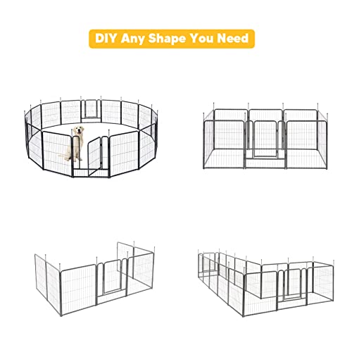 TMEE Dog Playpen, 40" Height 16 Panels Outdoor Dog Fence Pet Play Pen, Puppy Pens for Large/Medium/Small Dogs, Ideal for RV, Camping, Yard, Indoor