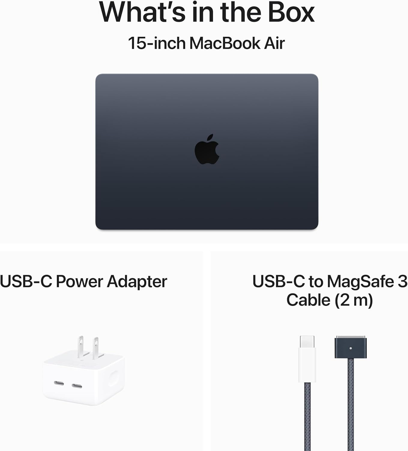 (CTO) Apple MacBook Air 15-in M3 8C CPU - 10C GPU, 16GB, 256GB, Midnight, 35W Dual - (Spring 2024) - Z1BV0006K