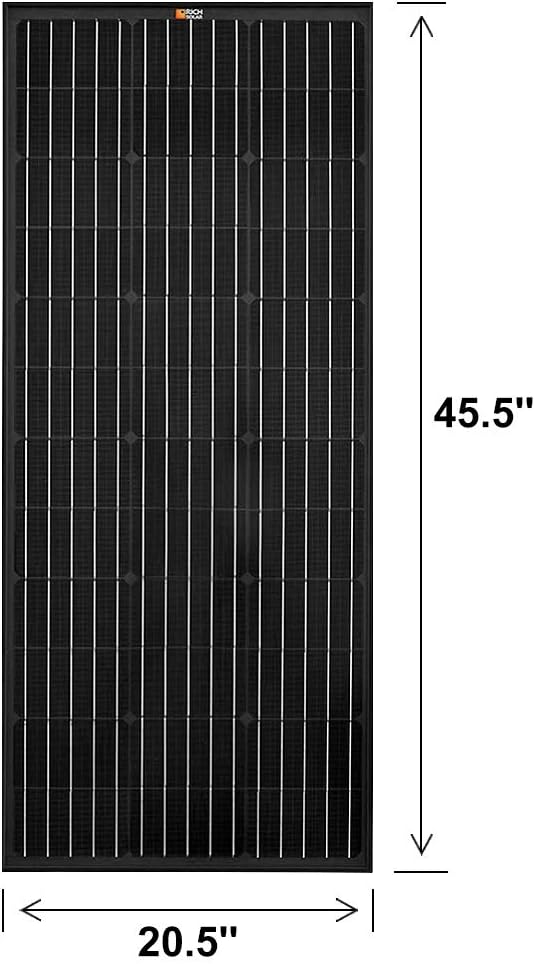 RICH SOLAR 100 Watt 12 Volt Premium Monocrystalline Solar Panel All Black