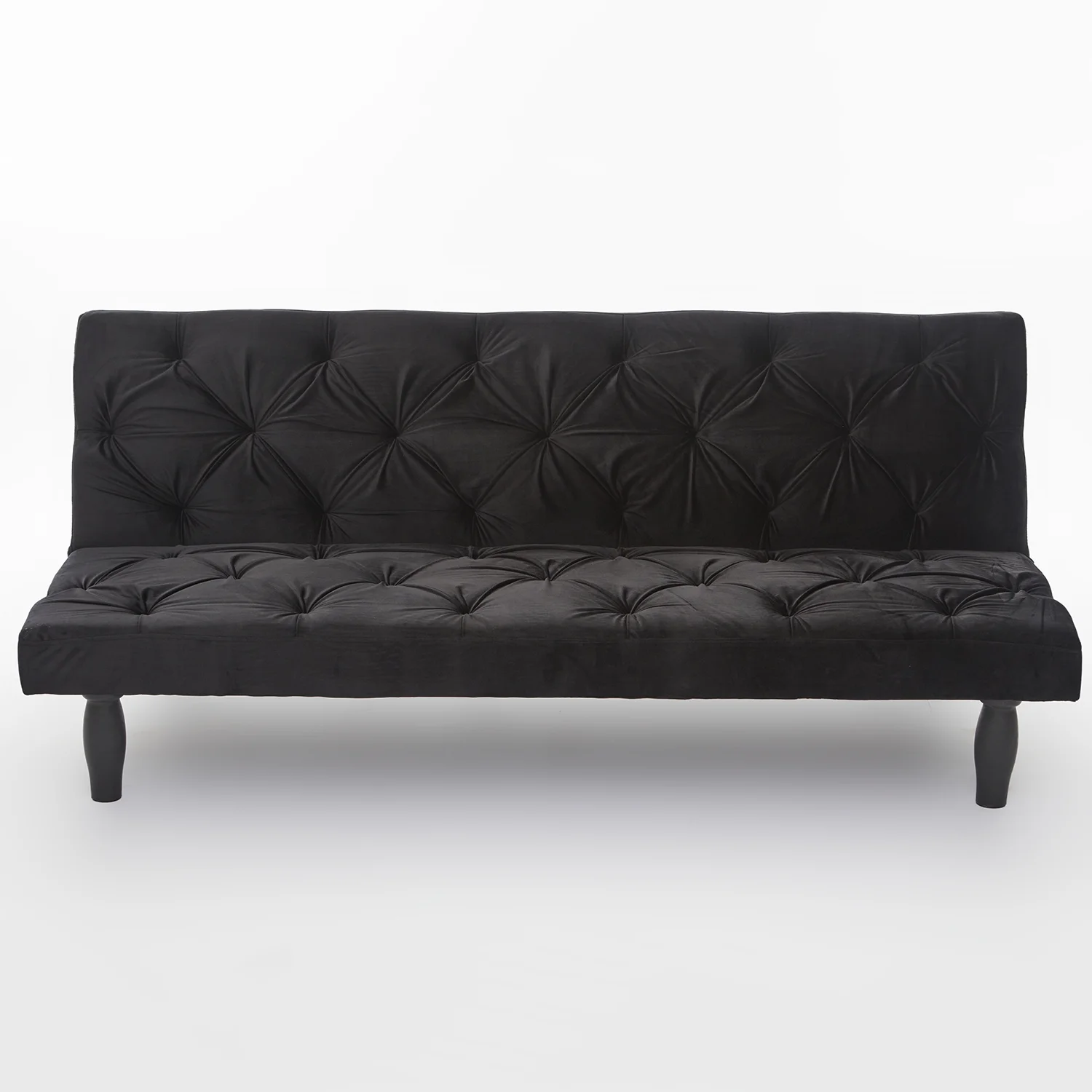 Pouseayar Futon Sofa Bed, 66" Sleeper Sofa, Loveseat, Velvet Couches for Living Room, Bedroom, Black