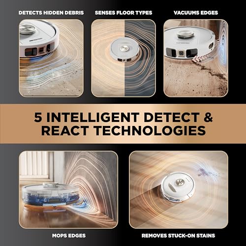 Shark Robot Vacuum & Mop Combo, PowerDetect NeverTouch Pro, Self-Emptying, Self-Refill with Self-Clean Pad Wash & Dry, 60-Day Debris Capacity