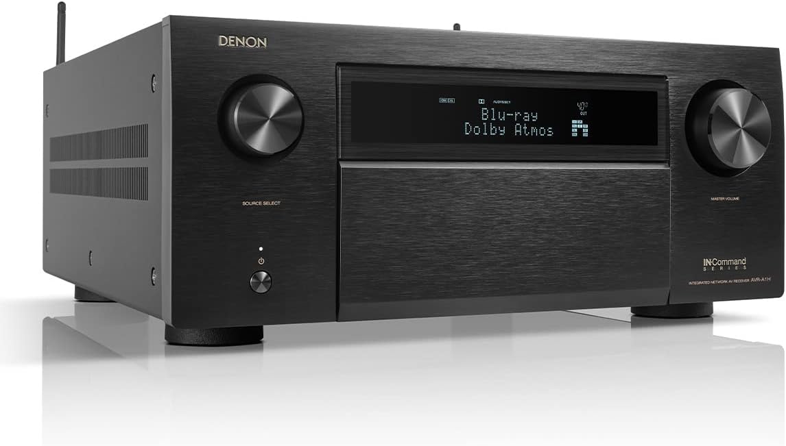 Denon AVR-A1H 15.4-Ch Receiver (150W X 15) - 4K/120 and 8K Home Theater Receiver (2022), Wireless Streaming via Bluetooth, Wi-Fi & HEOS Multi-Room
