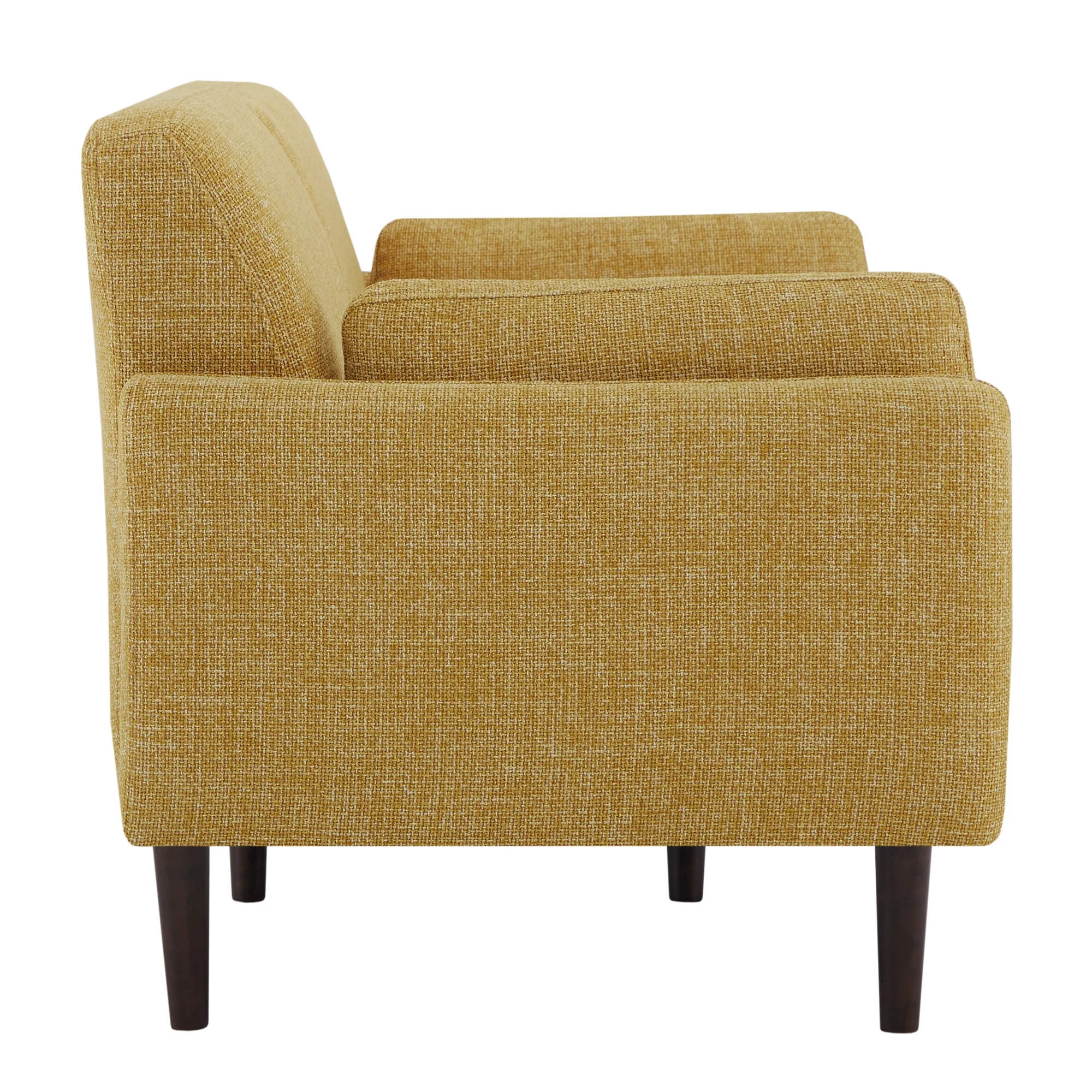 CHITA Mid-Century Modern Sofa, Fabric Couch for Living Room with Solid Wood Leg, 73''W, Mustard Yellow