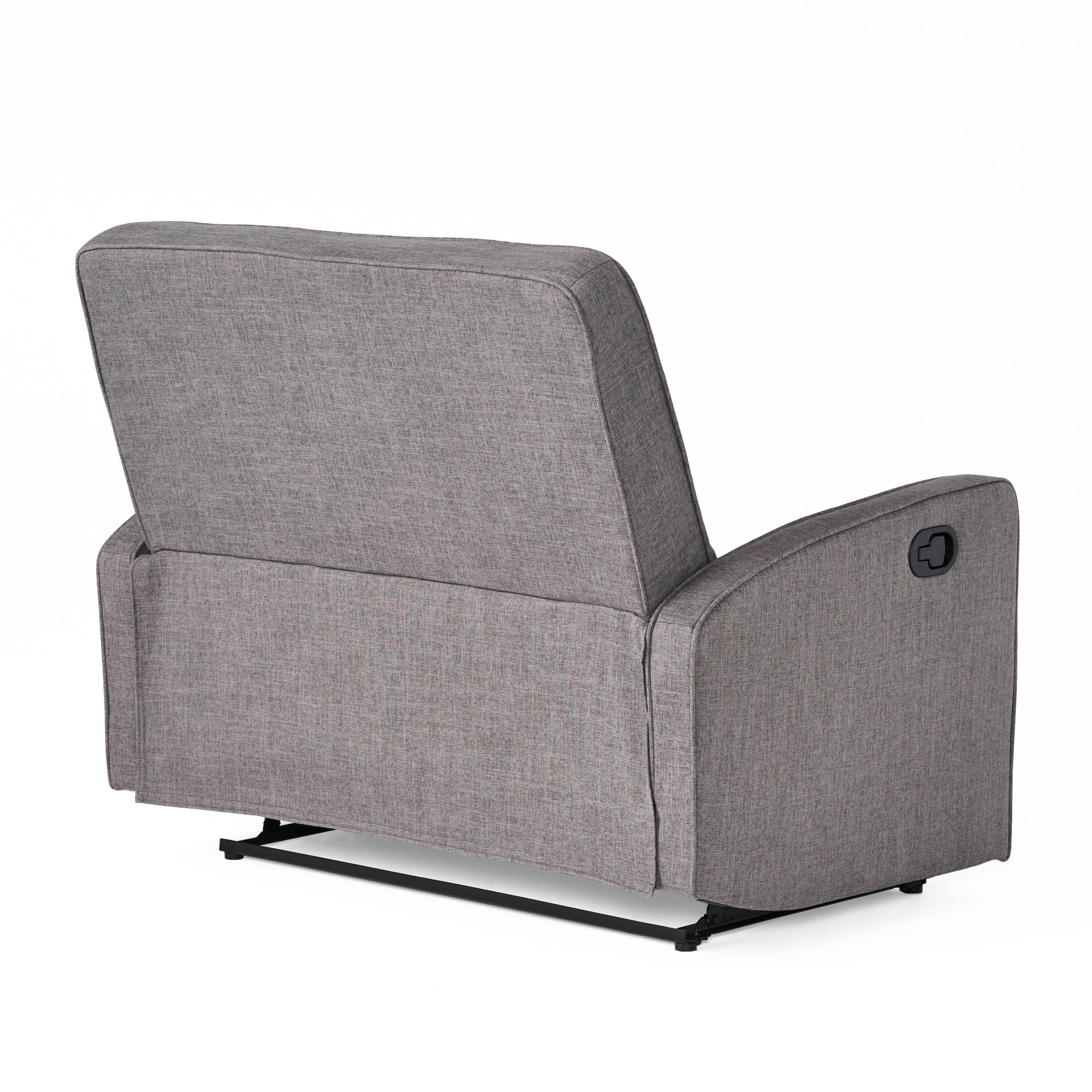 GDF Studio Callade Buttoned Fabric Reclining Loveseat, Gray