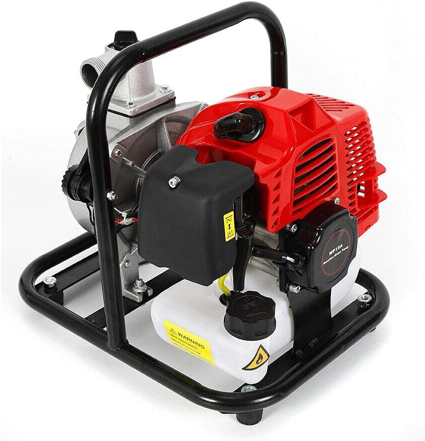 Water Transfer Pump Gas Water Pump 1 Inch Gas Powered Water Pump 2 Stroke 1.7Hp High Pressure Small Water Pump 1.25kw/6500 rpm Landscaping Or