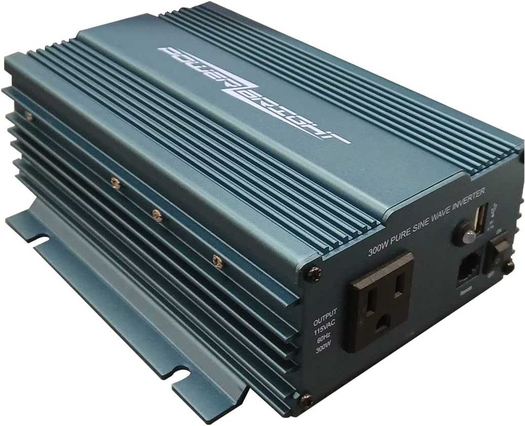 PowerBright 24 Volts Pure Sine Wave Power Inverter 300 Watt, True Sine Continuous 24 Volt DC to 120 Volt AC - Perfect for an Emergency, Hurricane