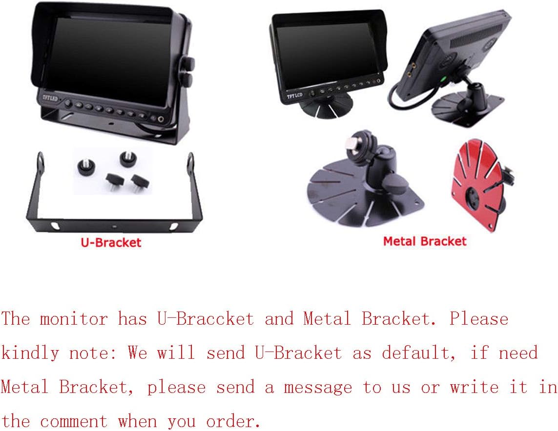CAMSLEAD Heavy Vehicle Safety Camera System 9 inch Monitor with Quad Split Screen, 2 x Side Cameras + 2 x Backup Camera