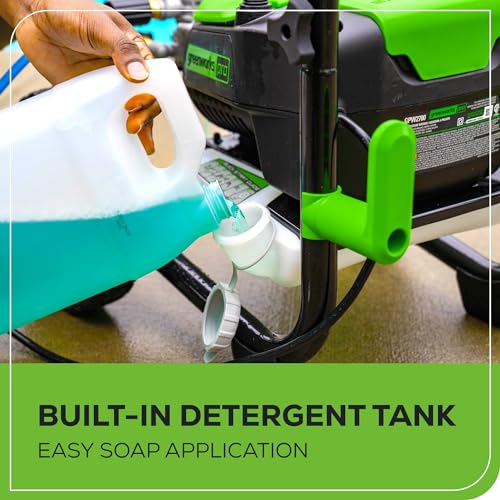 Greenworks 3000 PSI Pressure Washer (2.0 GPM Max) with Foam Cannon – Easily Remove Dirt and Grime on Siding, Fences, Patios,