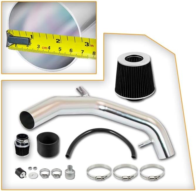 Cold Air Intake Kit & Black Filter Combo Compatible for Volkswagen 1999 - 2005 Golf / Jetta / GTI 1.8T & 1999 - 2003 Golf / Jetta 2.0L Diesel