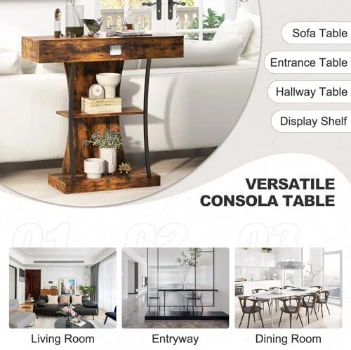 LNboomLife Console Table with  Drawer