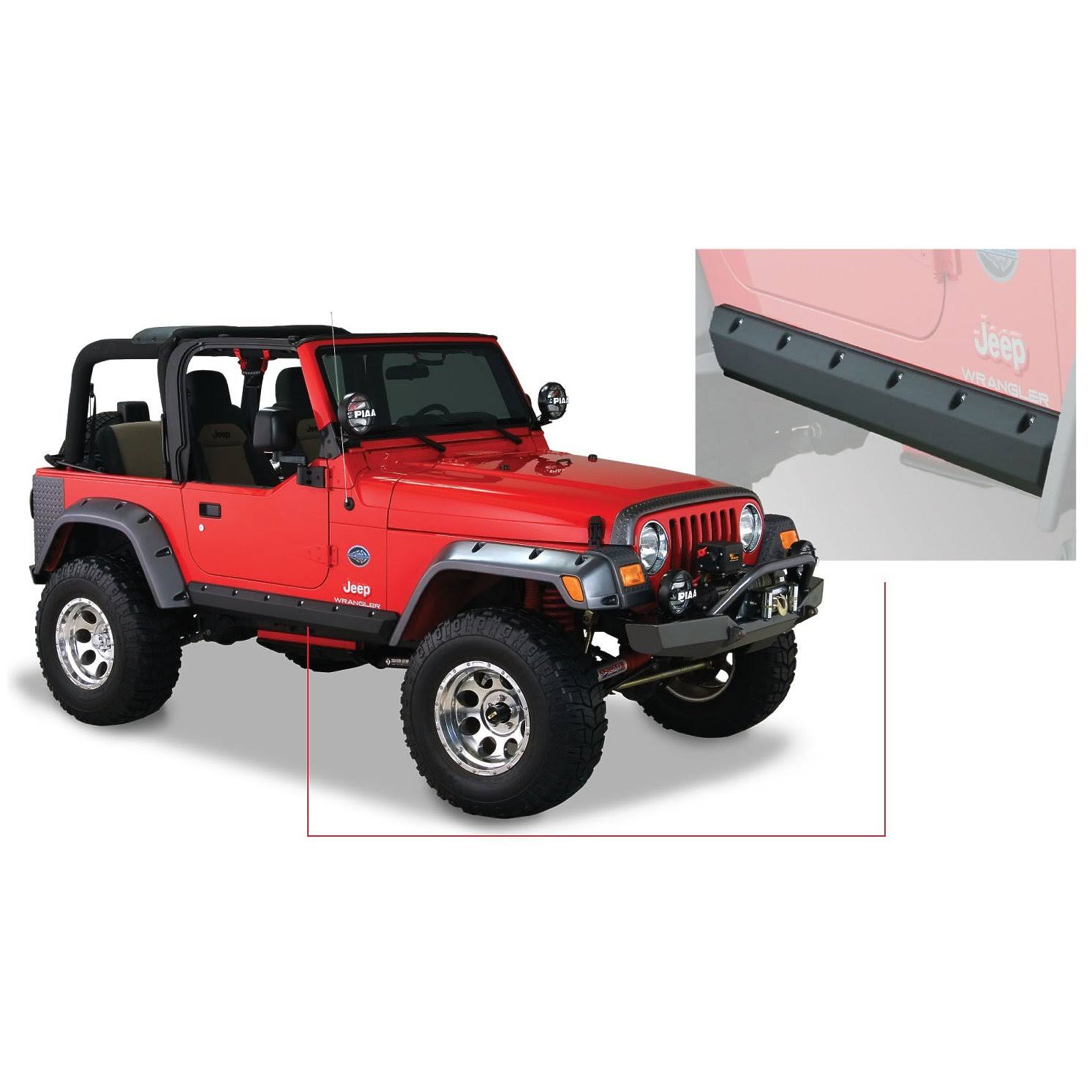 Bushwacker Trail Armor Jeep Rocker Panels 14008