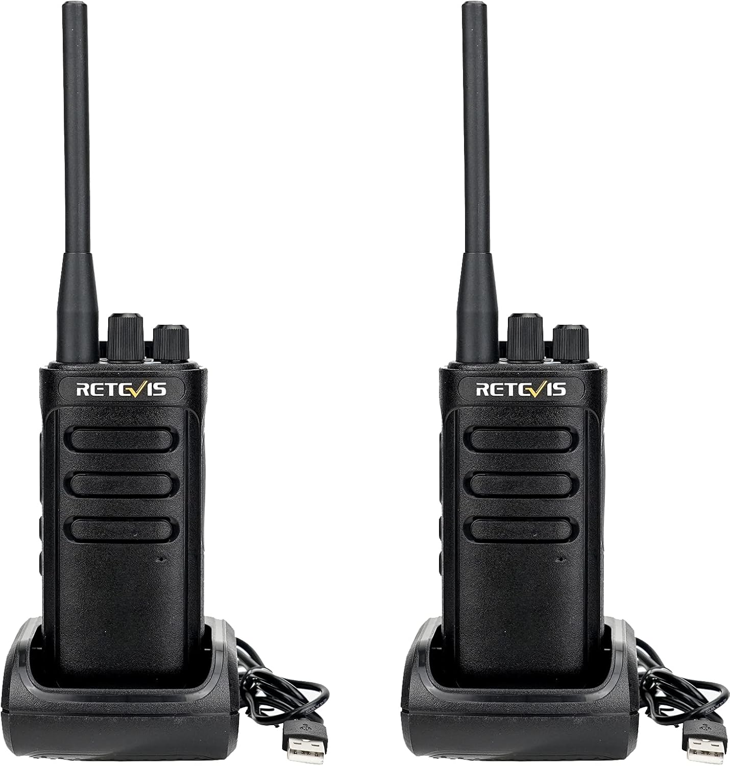 Retevis RB85 Walkie-Talkies for Adults Long Range, AI Noise Cancelling 2 Way Radio, 16CH 2000mAh Rechargeable Two Way Radios with Earpiece(2 Pack)