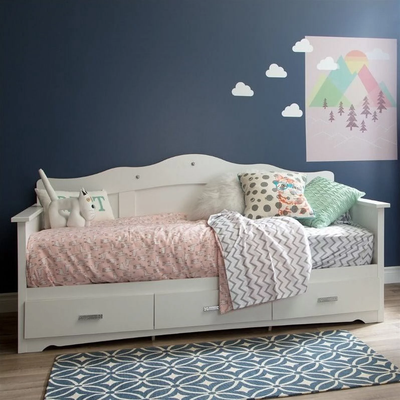 South Shore Tiara Twin Daybed with Storage (39"), White