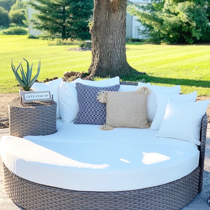 Theodora 70'' Wide Outdoor Patio Daybed with Cushions