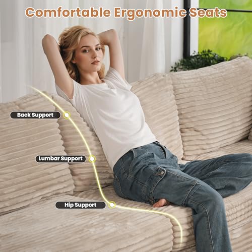 ovios 130.7" Modular Sectional Sofa Couch, U-Shaped Cloud Couches with 2 Ottomans Chaise