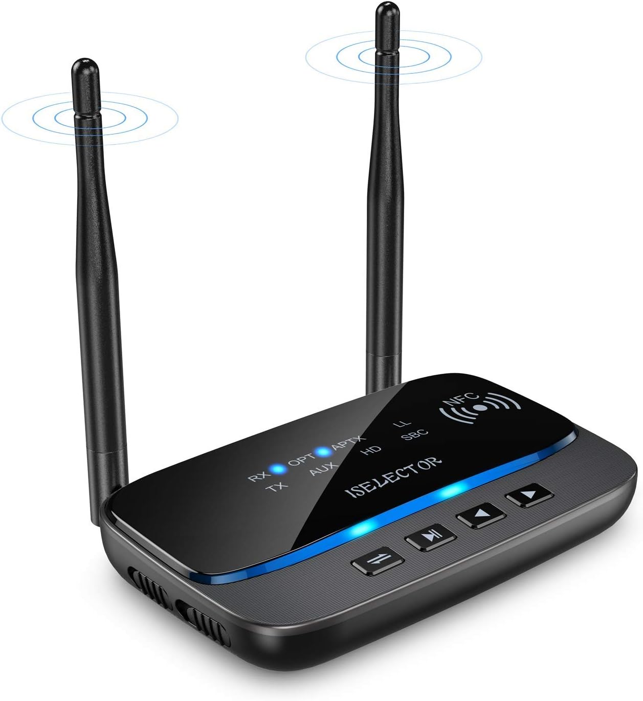 ISELECTOR Bluetooth 5.0 Transmitter Receiver,RX,TX Bypass Mode 3 in 1 Support Low Latency, Dual Link