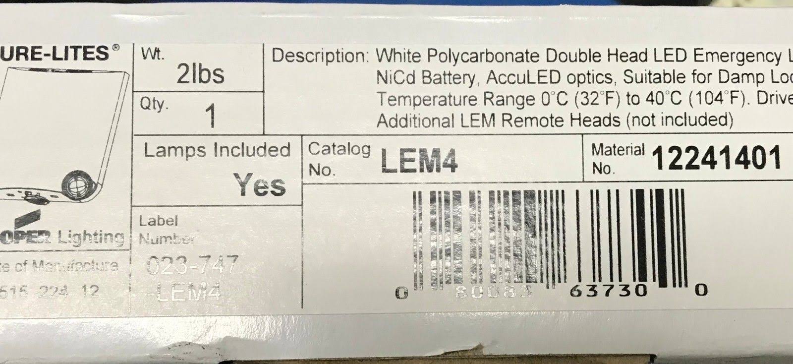 Sure-Lites LEM4 PathLinx LED Emergency Light 2 Head 4 Remote Capability