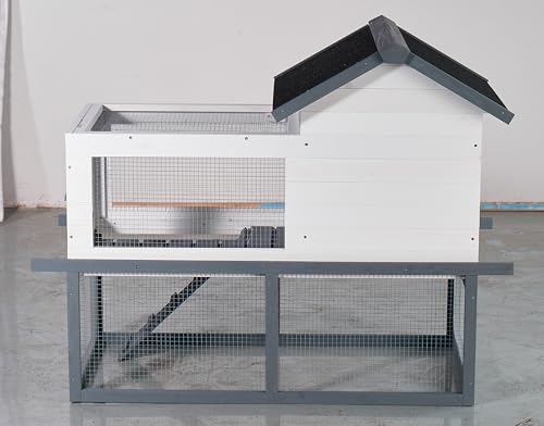 122" Large Chicken Coop with Run,Outdoor Chicken Run W/Nesting Box & Perch,Wooden Hen House W/Ramp & Sliding Trays