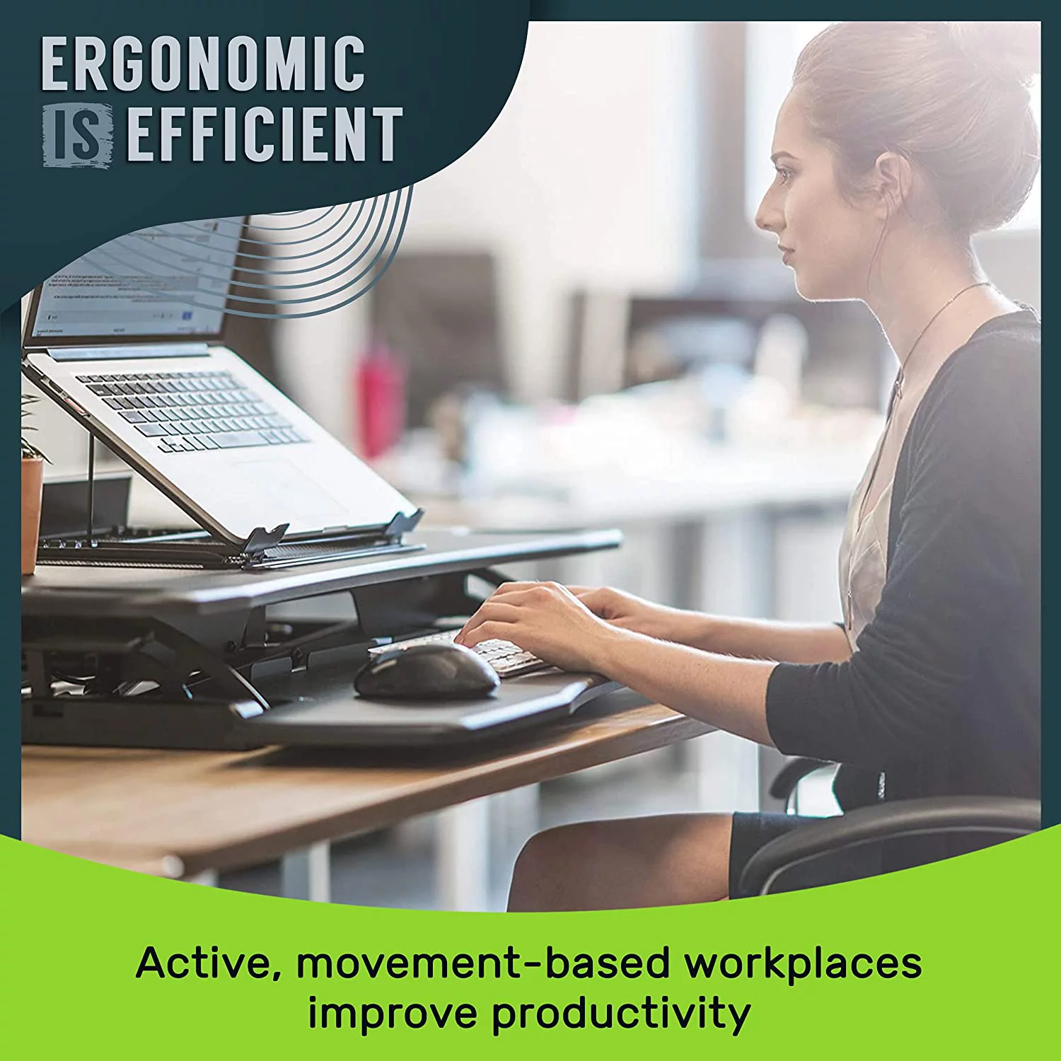 TechOrbits Standing Desk Converter, 32-inch Height Adjustable, MDF Wood, Sit-to-Stand Desk Risers for Dual Monitor Workstation
