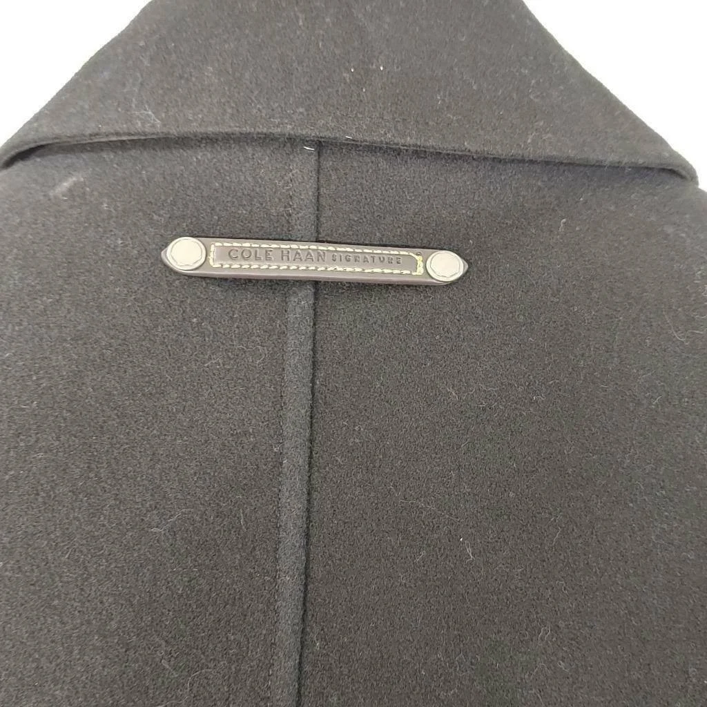 Cole Haan Mens Reversible Wool Car Coat Black S
