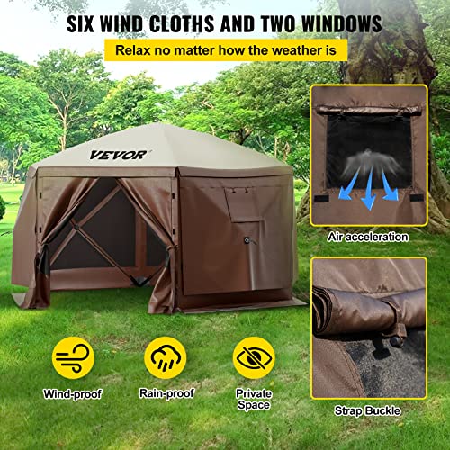 VEVOR Pop Up Gazebo Screen Tent, Pop-Up Instant Gazebo Tents with Mosquito Netting Outdoor Canopy