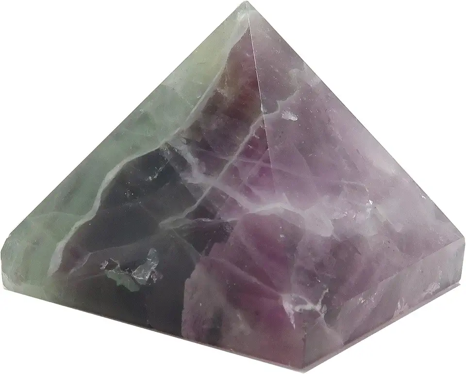 Fluorite Pyramid Purple Green Stone 1.5-1.75 Inches - Kansas Nuitrition - HNZSDS