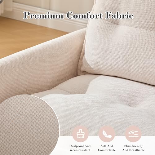 360 Swivel Accent Barrel Chair with Storage Ottoman & Headrest