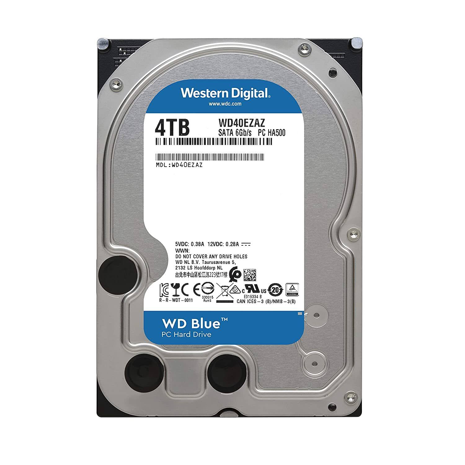 Western Digital 4tb WD Blue PC Hard Drive HDD - 5400 RPM, SATA 6 Gb/s, 256 MB CA WD40EZAZ
