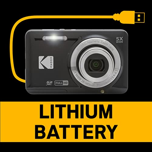 KODAK PIXPRO FZ55-BL 16MP Digital Camera 5X Optical Zoom 28mm Wide Angle 1080P Full HD Video Li-Ion Battery 2.7" LCD Vlogging Camera (Blue)