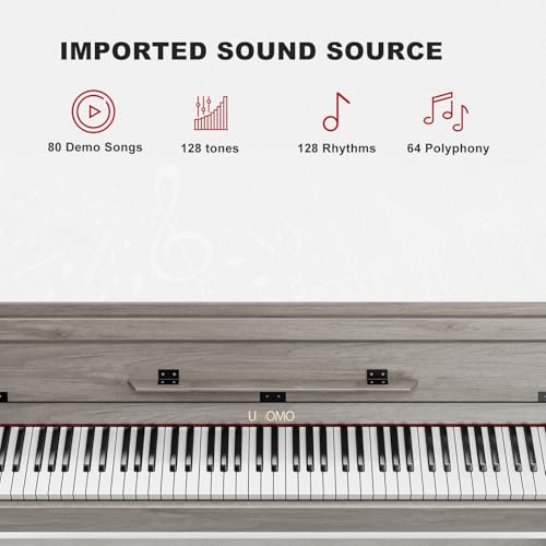UMOMO 88 Weighted Key Digital Piano with Duet Piano Bench
