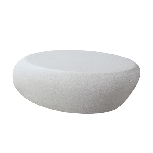 JUSTONE 15.75 ''Round Coffee Table, Accent End Table for Living Room Office Apartment, Modern Minimalist Side Table with Faux Marble Pattern