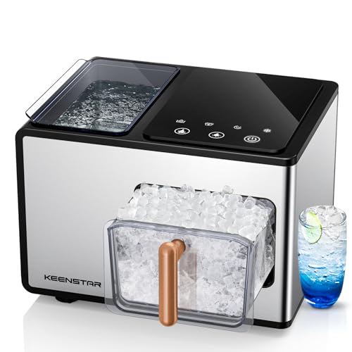 Nugget Countertop Ice Maker with Soft Chewable Ice 40Lbs, Pebble Sonic Ice Machine with Basket and Scoop, Ready in 5 Mins, 40Lbs/24H