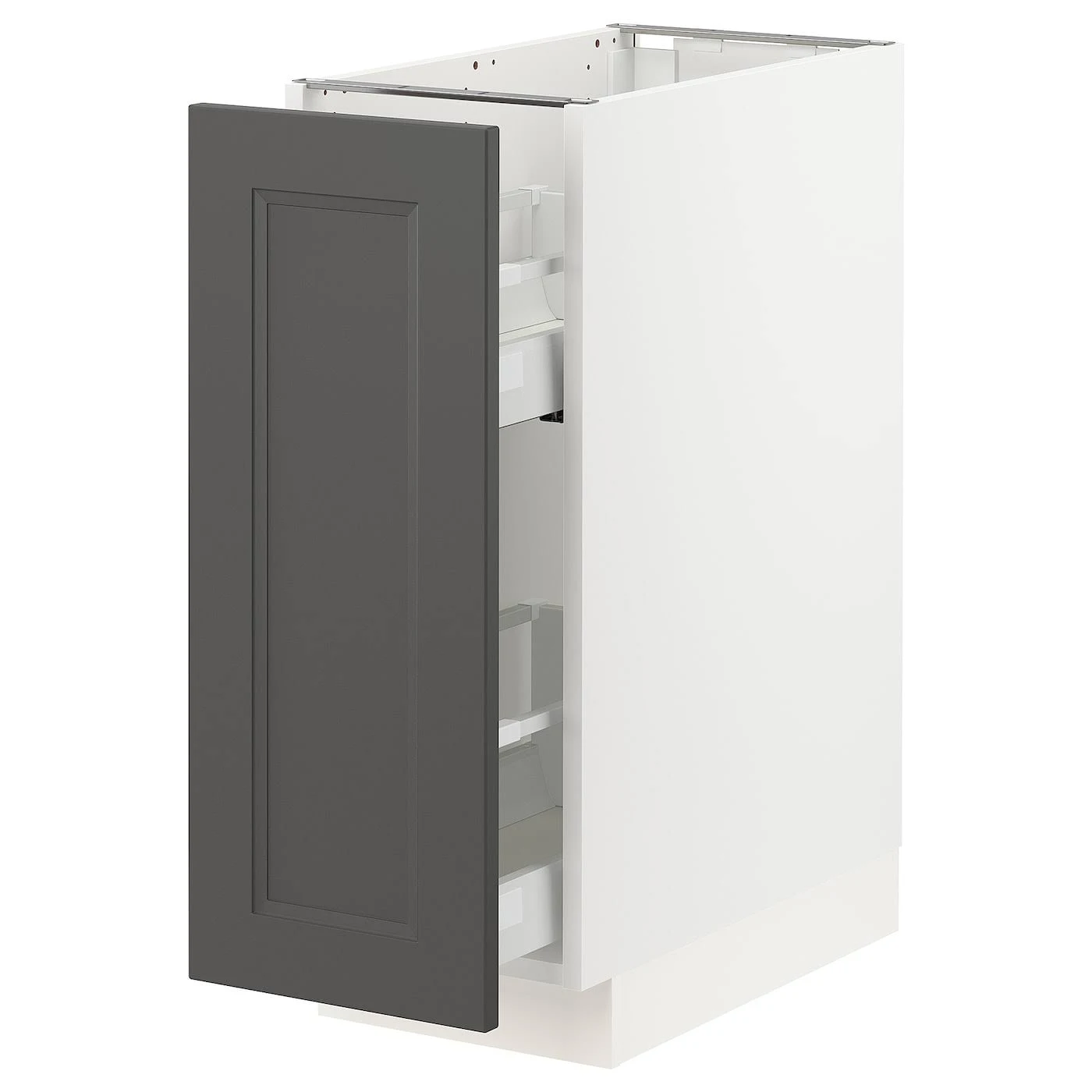 IKEA - SEKTION Base Cabinet with Pull-Out Storage, white/Axstad Dark Gray, 12x24x30 79321965