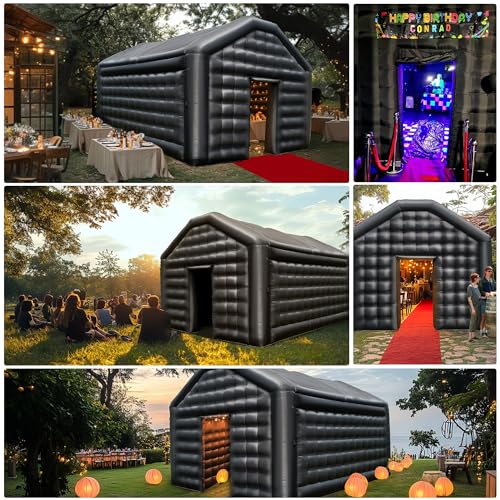 Small Black Inflatable Night Club 16.4x13x11.5Ft Disco Cube Gazebo Event House with Logo Area Portable Inflatable Party Tent for Birthday