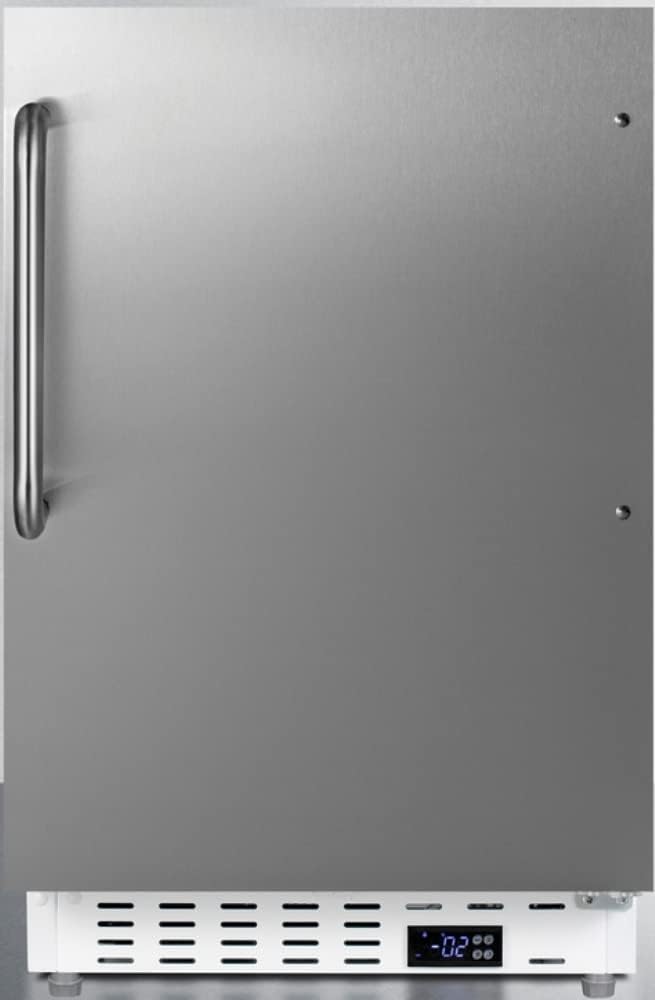 Summit Appliance ALFZ36SSTB Built-in ADA Compliant Residential All-Freezer, White, Stainless Steel Door, Towel Bar Handle, Door Storage