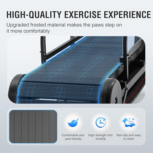 Dog Treadmill for Large/Medium Dogs, Adjustable Ramp Canine Running Slatmill Machine with Pedometer for Exercise & Healthy & Fit Pet Life