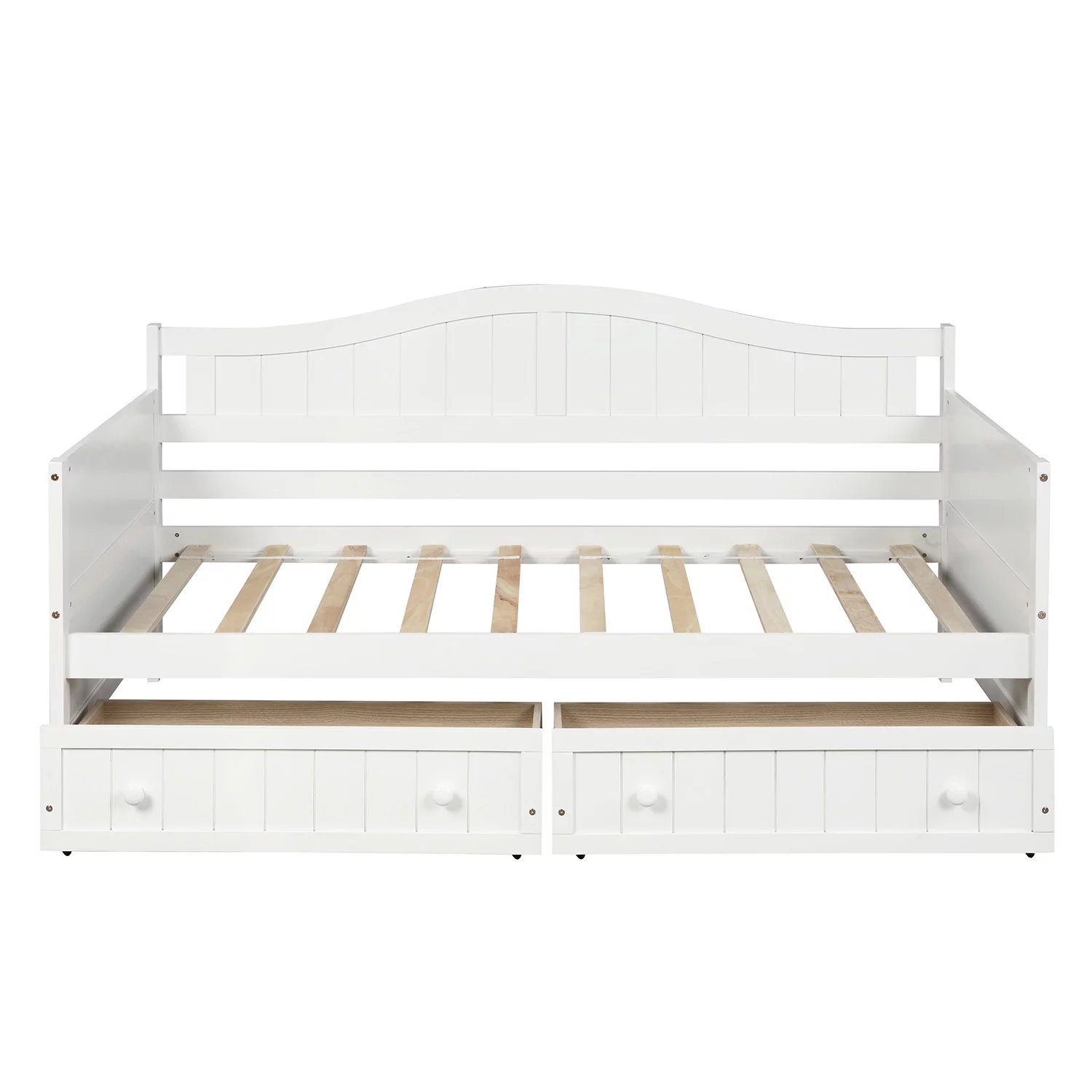 White Folding Chair Bed Double Wooden Sofa Bed Bedroom Living Room Sofa Bed Modern Pull Out Chair Bed With 2 Drawers No Spring Box For Living Room