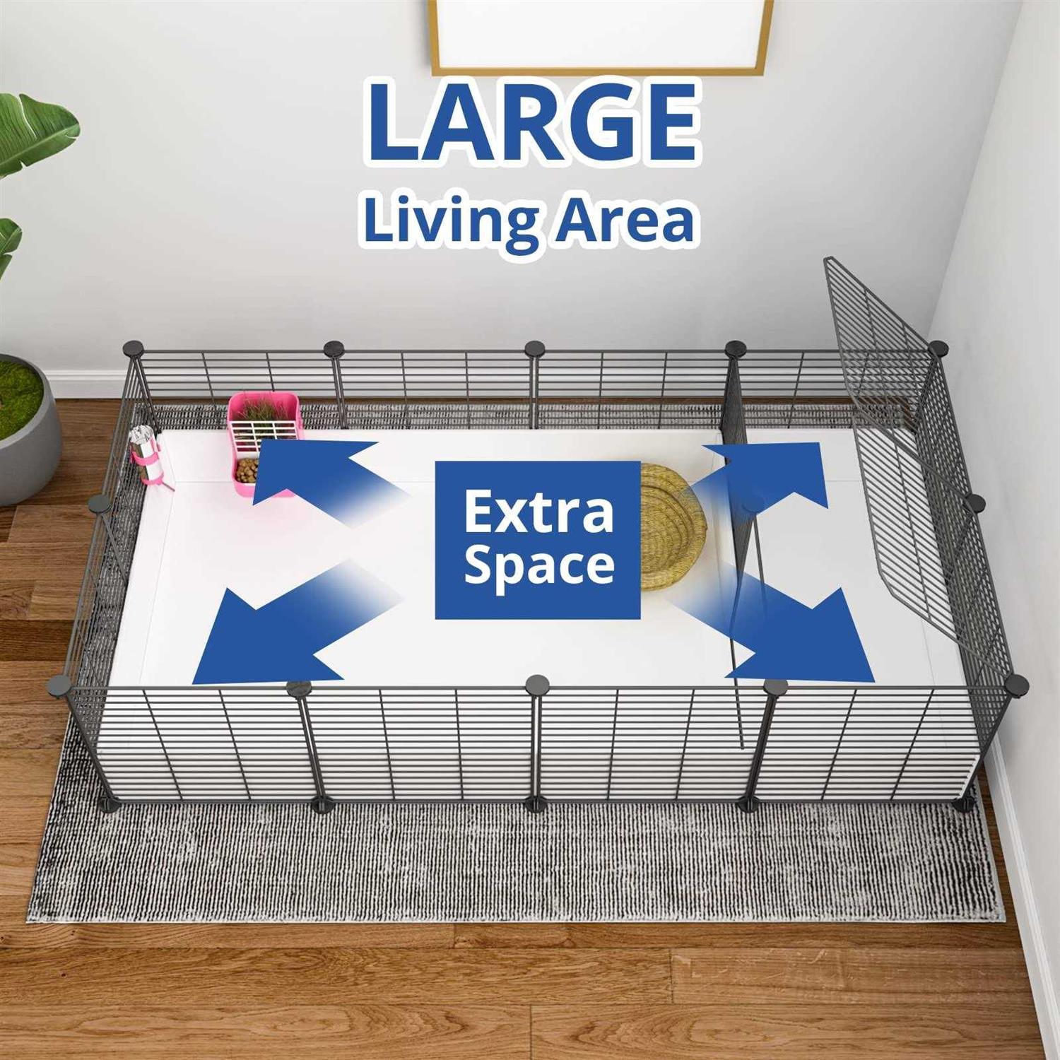 Eiiel Guinea Pig Cage,Indoor Habitat Cage with Waterproof Plastic Bottom,Playpen for Small Pet Bunny - Pet Supplies online store