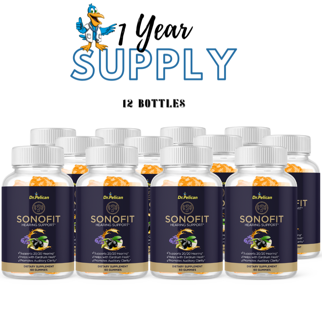 Sonofit- Hearing Support- 12 Bottles- 720 Gummies- Dr. Pelican