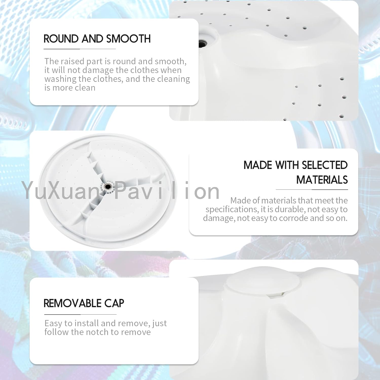 YuXuan Pavilion Replace Whirlpool W10752283 Washer Washplate Part and Cap