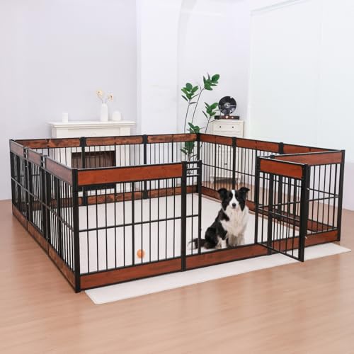 Dog Playpen, 31.5" Height Dog Pen Indoor, Heavy Duty, Safe and Sturdy, Furniture Style Puppy Pen
