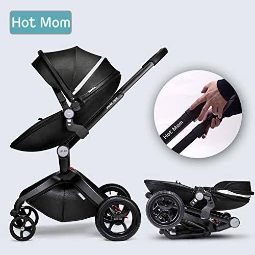 Hot Mom Baby Stroller 2020, Carriage with Bassinet Combo,Black