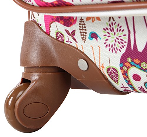 Lily Bloom Carry On Expandable Design Pattern Luggage With Spinner Wheels (20in, On the Prowl)