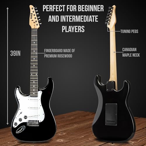 LyxPro Electric Guitar 39" inch Complete Beginner Starter kit Full Size with 20w Amp, Package Includes All Accessories, Digital Tuner, Strings, Picks