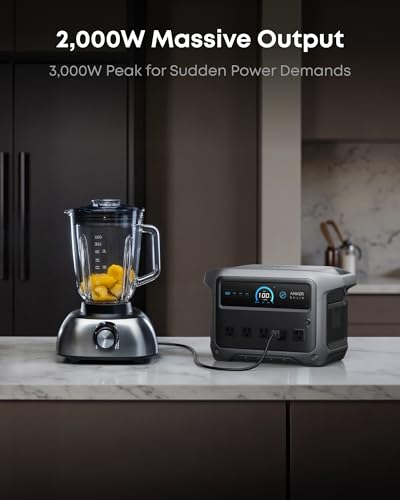 Anker SOLIX C1000 Gen 2 Portable Power Station, 2,000W (Peak 3,000W) Solar Generator, Full Charge in 49 Min, 1,024Wh LiFePO4 Battery for Home Backup