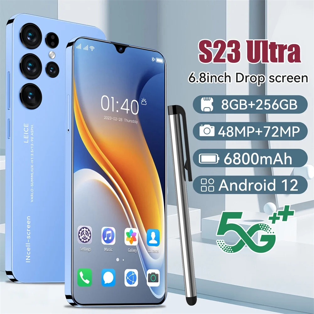 2023 New S23 Ultra 6.8-inch 8GB+256GB All-in-one Large Memory Smart Android Phone